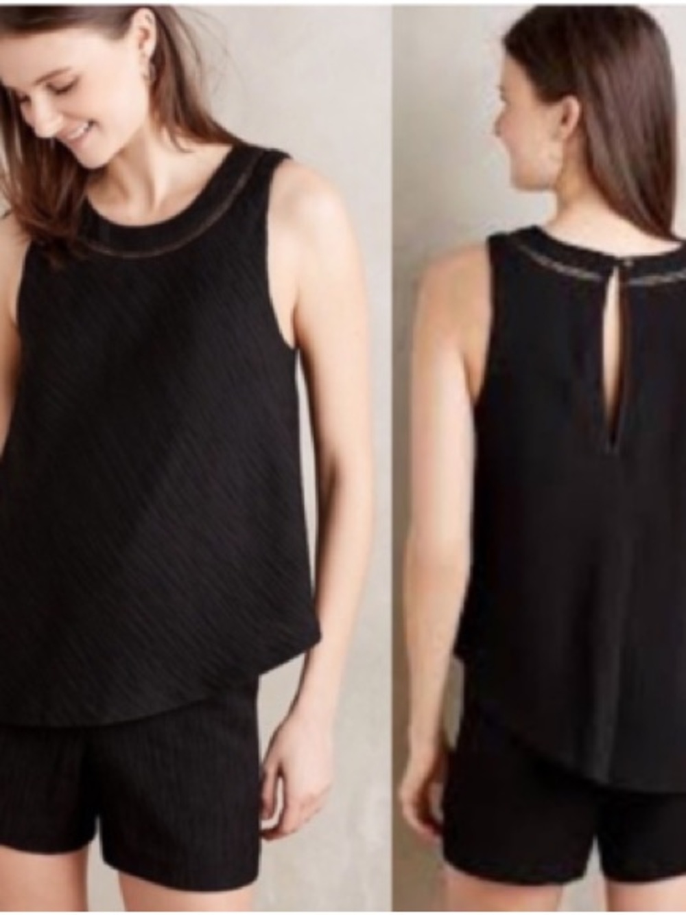 Anthropologie Black Sleeveless romper